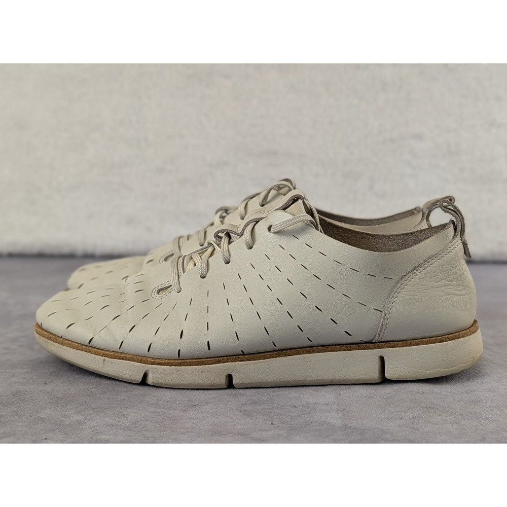 Clarks Tri Native Off White Leather Perforated Walking Sneakers 261325294055 M 8
